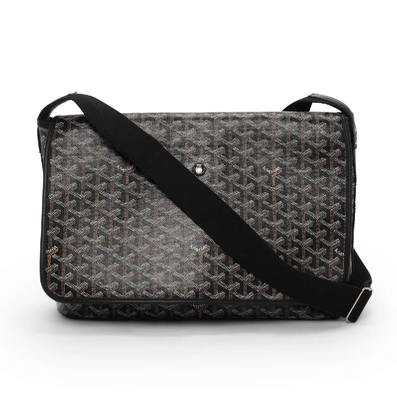 Eco-friendly satchels for women with sustainable materials for ethical fashion -Goyard Black Goyardine Capetien MM Messenger Bag