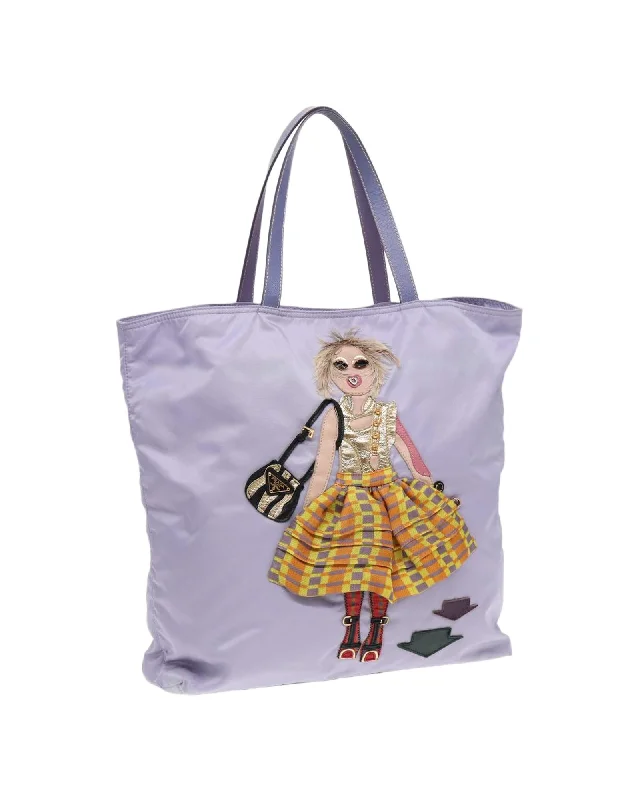 Robot Tote Bag with Nylon and Gold Accents