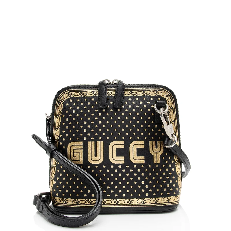 Small crossbody bags with hidden pocket security -Gucci Calfskin Star Print Guccy Mini Shoulder Bag