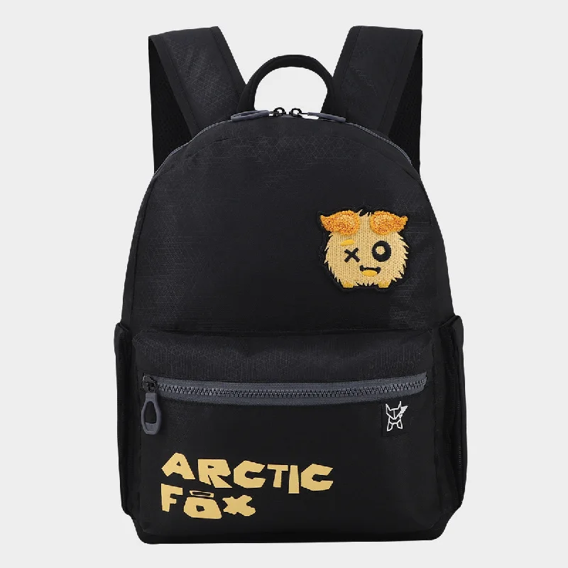 Large hiking backpack with external frame support -Arctic Fox Puff Black School Backpack for Boys and Girls