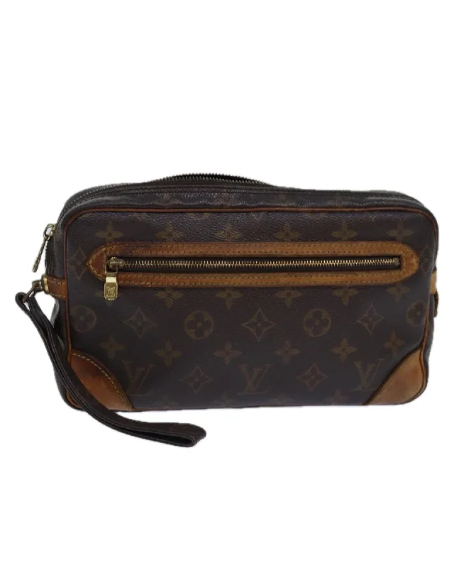 Monogram Canvas Leather Clutch Bag