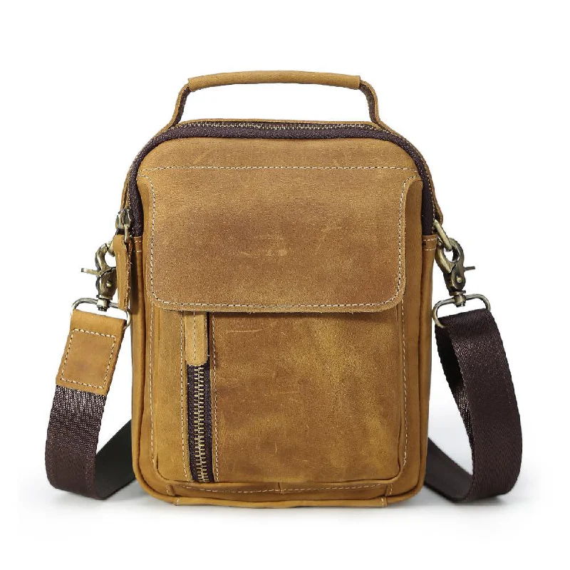 Minimalist satchels for men with clean lines for modern, understated fashion -Retro Leather Messenger Bag