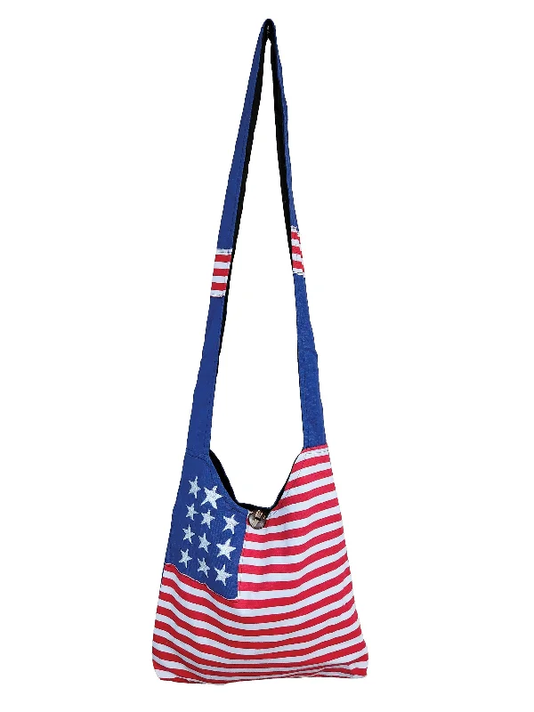 Elegant leather satchels for women with structured compartments for easy organization -American Flag Bag