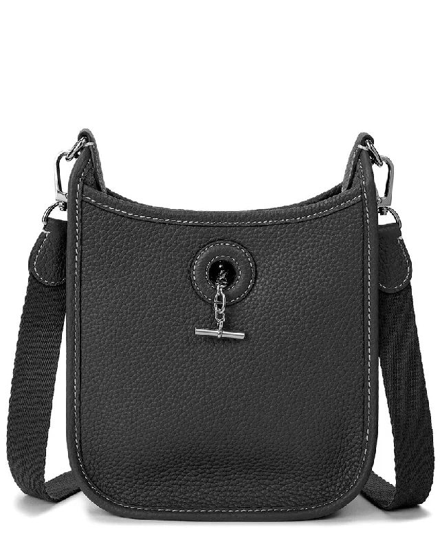 Eco-conscious crossbody bags with vegan leather -Tiffany & Fred Paris Top-Grained Leather Crossbody