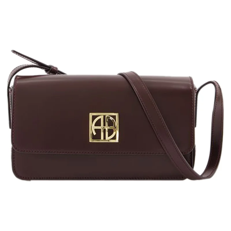 Elegant leather crossbody bags for date nights -Elly Crossbody - ANINE BING - Leather - Burgundy