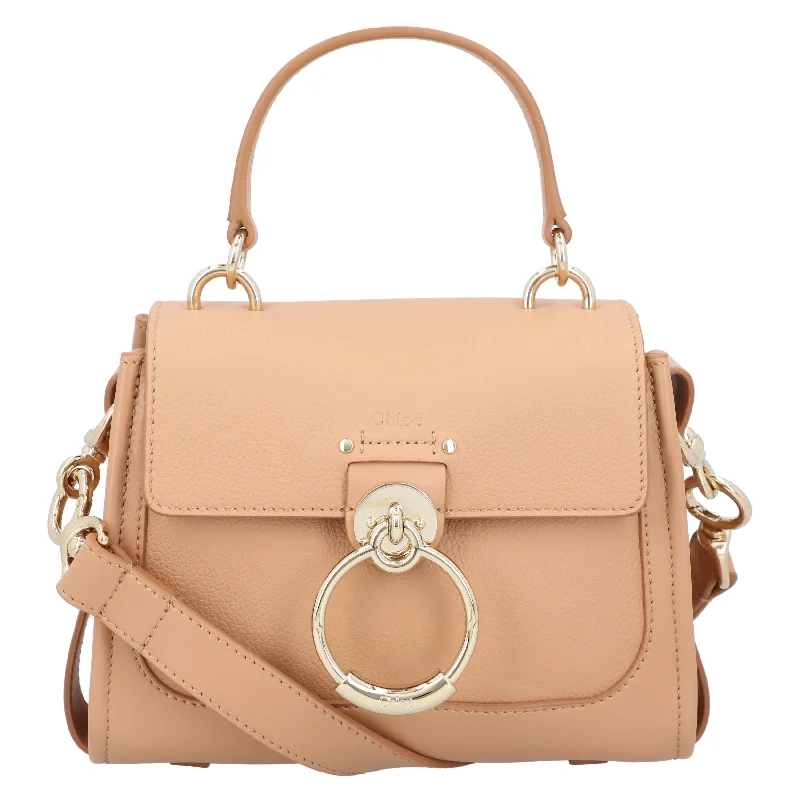 Quilted leather crossbody bags for luxe appeal -Chloé Tess Mini Day Bag In Grained & Soft Leather Beige