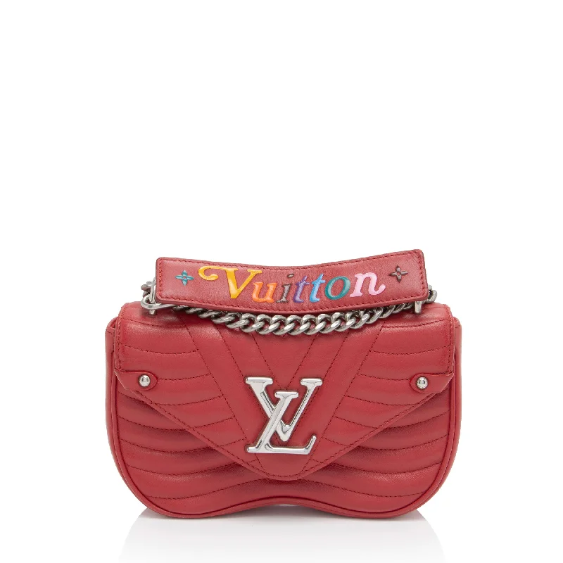 Bold patterned crossbody bags for artistic flair -Louis Vuitton Calfskin New Wave Chain PM Shoulder Bag