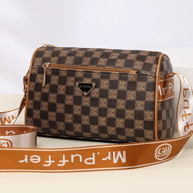 Personalized satchel bags for women with monogramming options for added uniqueness -Brown Checks Mira Sling Bag