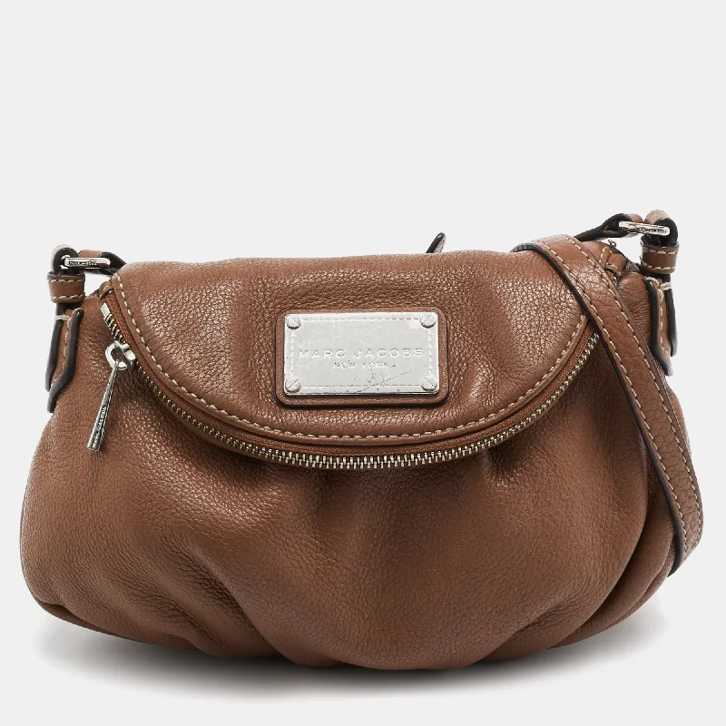 Vintage crossbody bags for retro style appeal -Marc By Marc Jacobs Brown Leather Classic Q Natasha Crossbody Bag