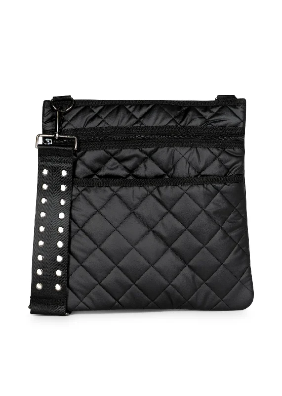 Designer quilted crossbody bags for luxury fans -Dani Carbon Crossbody