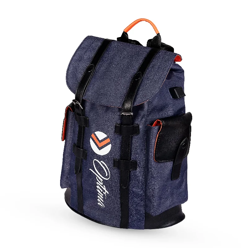 Brightly colored backpack for easy group spotting -Carter Bag With Usb And Aux Port Backpack (Navy Blue) (OPT-N-041)