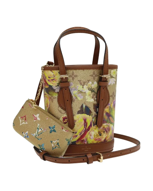 Monogram Canvas Nano Bucket Shoulder Bag with Accessories