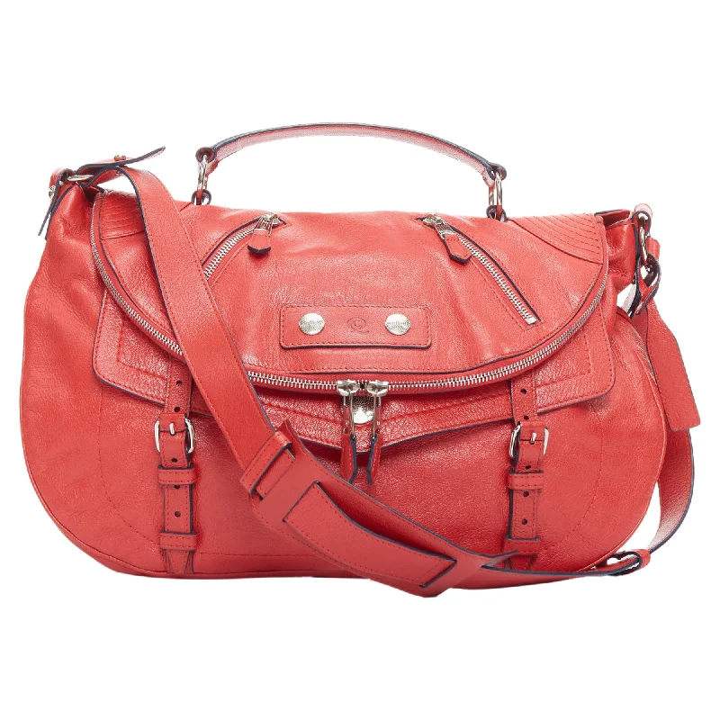 Multi-compartment crossbody bags for busy lifestyles -Alexander McQueen Faithful red zip biker detail crossbody bag