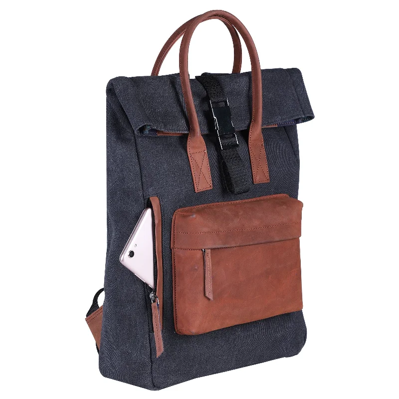 Unique satchels for men with creative designs and modern features -Astro Waxed Canvas Leather Haversack