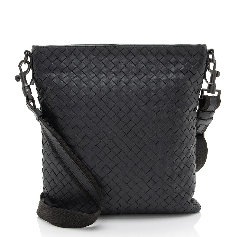 Trendy satchel bags for women with gold accents for a chic look -Bottega Veneta Intrecciato Nappa VN Messenger