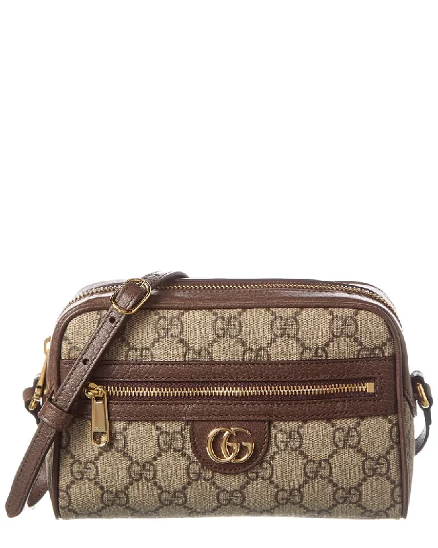 Designer quilted crossbody bags for luxury fans -Gucci Ophidia Mini GG Supreme Canvas & Leather Camera Bag, Brown