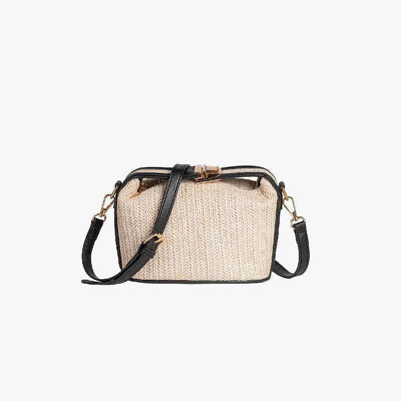 Lightweight crossbody bags for hands-free travel convenience -Poppy Mini Straw Crossbody