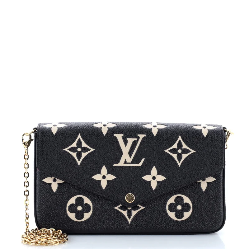 Small leather crossbody bags for evening dates -Felicie Pochette Bicolor Monogram Empreinte Giant