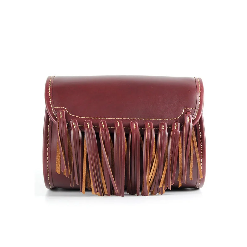 Eco-friendly crossbody bags made from recycled materials -Western Womens Leather Purses With Fringe Cute Crossbody Bags for Women