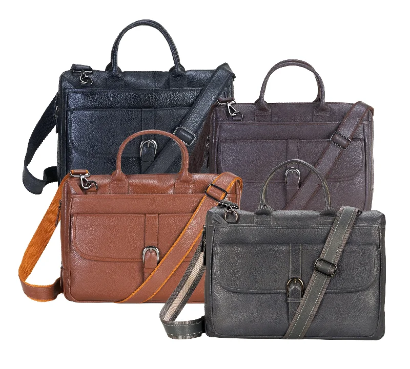 Professional leather satchels for men with compartments for laptops and documents -Esquire Laptop Leather Messenger Bag