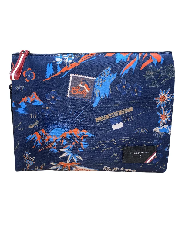 Affordable satchels for women with adjustable straps for comfortable wear -Bally Fholler Men's 6231788 Blue Nylon Clutch Bag