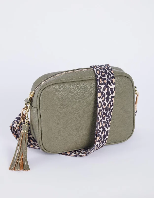 Zoe Crossbody Bag - Khaki/Tan Leopard