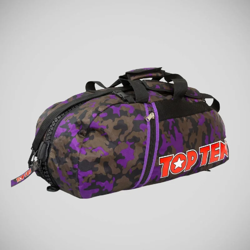 Tactical survival backpack with hydration bladder slot -Top Ten Sportbag-Backpack Purple/Camo