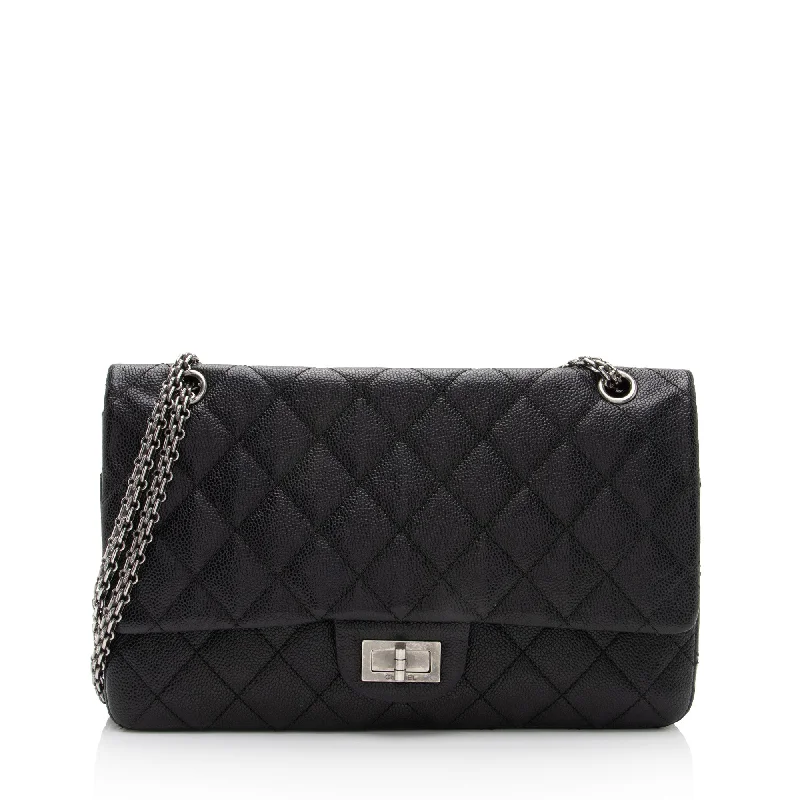 Durable leather crossbody bags for tough use -Chanel Caviar Leather Reissue 227 Double Flap Shoulder Bag