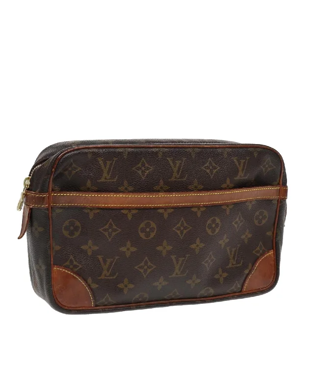 Monogram Canvas Clutch Bag with Storage Odor