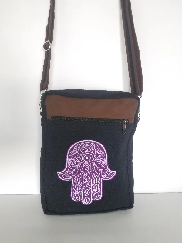 Trendy satchels for women with floral prints for a feminine and vibrant touch -Hamsa Cotton Bag