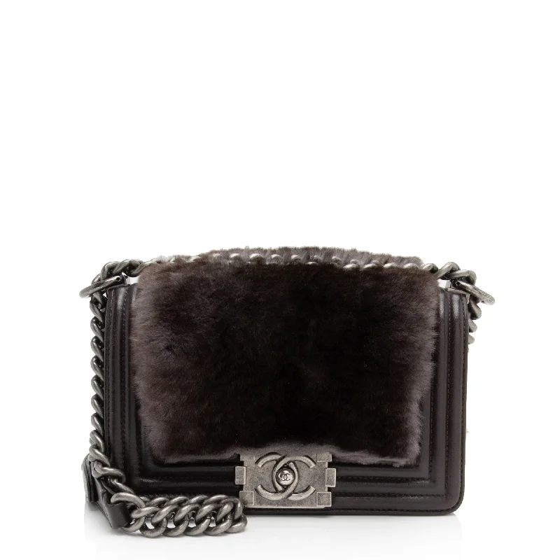 Casual denim crossbody bags for relaxed style -Chanel Rabbit Fur Small Boy Bag