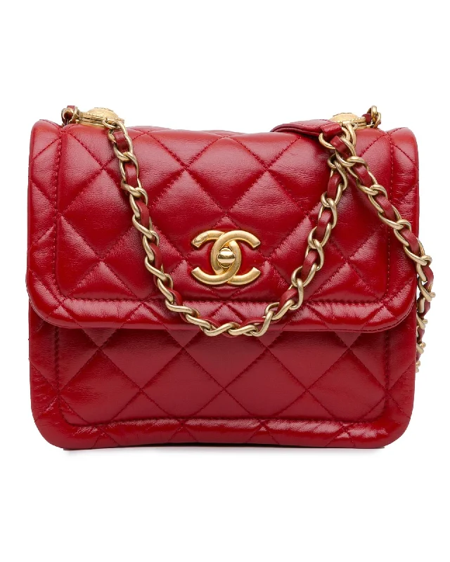 Trendy satchels with leather straps and canvas bodies for a laid-back style -Chanel 19 Mini Caviar Leather Shoulder Bag Red