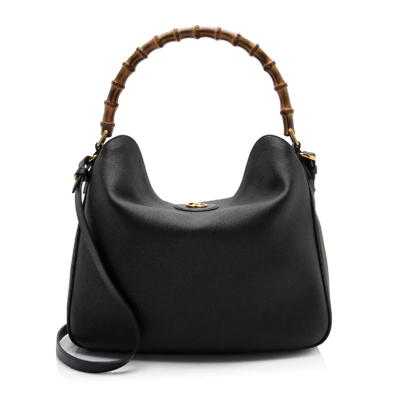 Sleek crossbody bags with modern minimalist design -Gucci Leather Bamboo Diana Large Shoulder Bag