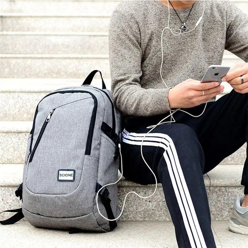 Travel backpack with built-in USB charging port -Small Cool Backpacks MWCBQ13 Sport Laptop Oxford School Bag