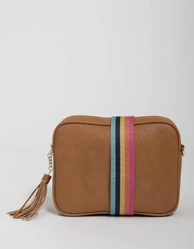 Zoe Crossbody Bag - Tan/Lolly Stripe