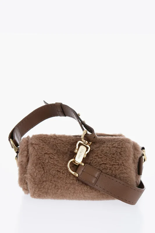 Chic suede crossbody bags for winter trends -Max Mara Sfilata Camel Teddyrolls Crossbody Bag