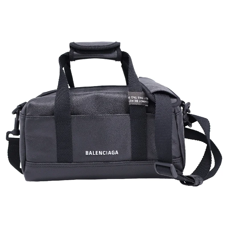 Practical satchels for women with water-resistant materials for durability -Balenciaga Explorer Small Duffle Bag in Black Leather