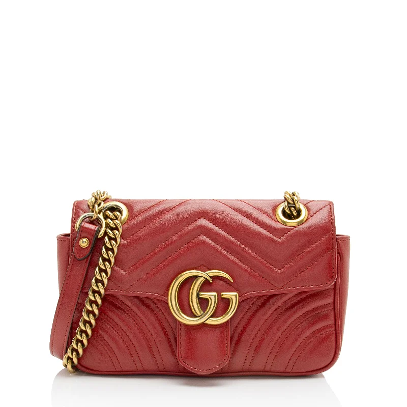 Quilted leather crossbody bags for luxe appeal -Gucci Matelasse Leather GG Marmont Mini Flap Bag