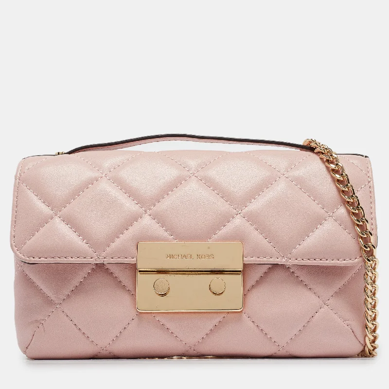 Lightweight crossbody bags with breathable mesh panels -Michael Kors Pink Quilted Leather Small Sloan Crossbody Bag