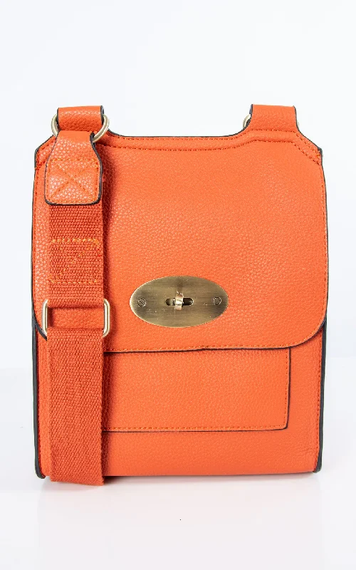 Spacious satchels for women with extra zippered compartments for organization -Messenger Bag | Orange