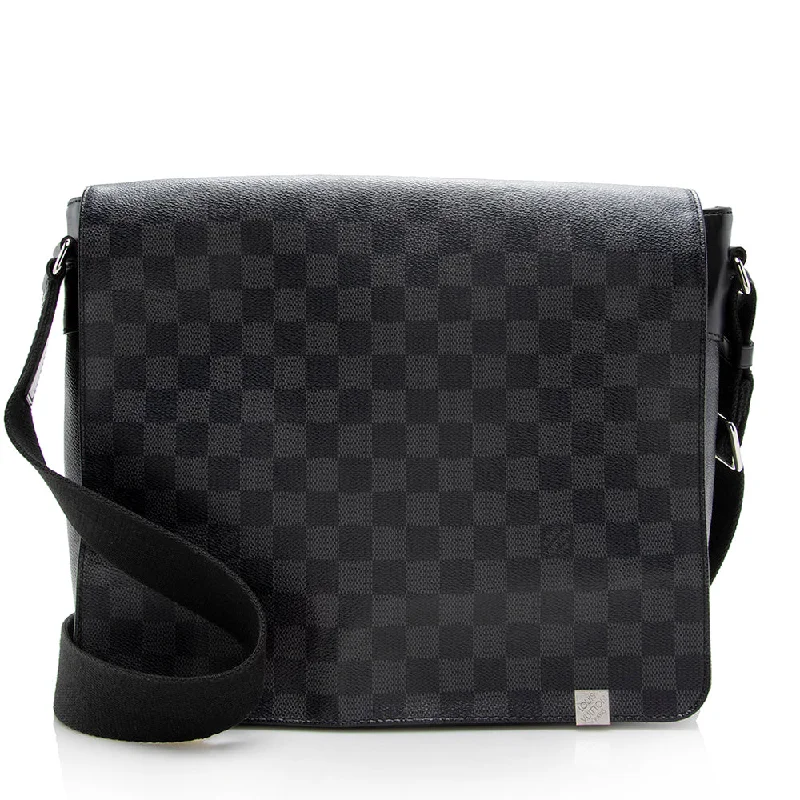 Satchels for women with luxurious suede and leather finishes for upscale style -Louis Vuitton Damier Graphite District MM Messenger