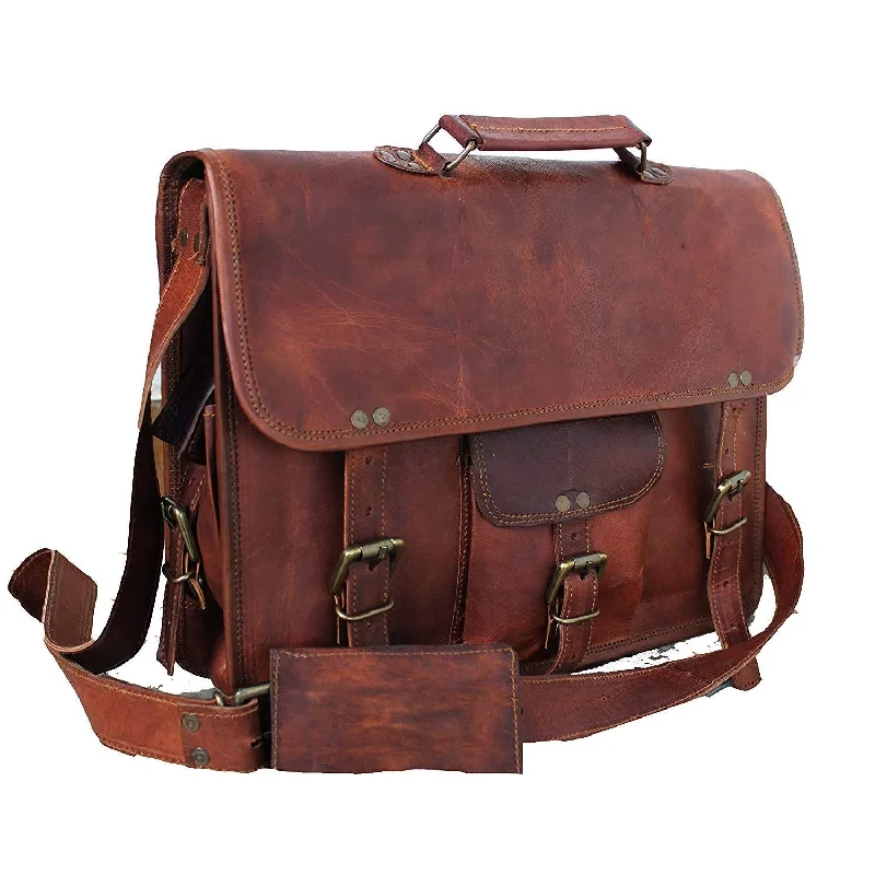 Vintage leather satchels for men with a worn-in look for retro charm -Unisex Leather Satchel Bag