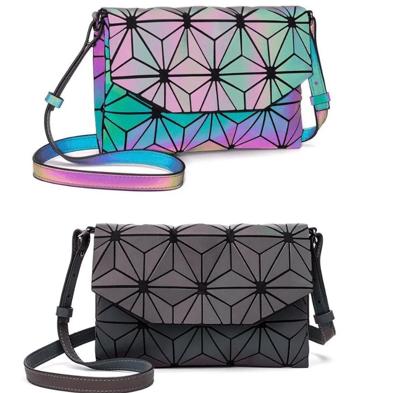 Chic black crossbody bags for evening chic -Geometric bag luminous