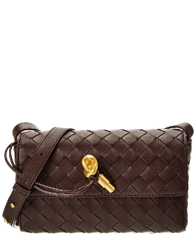 Waterproof nylon crossbody bags for wet weather -Tiffany & Fred Paris Woven Leather Crossbody