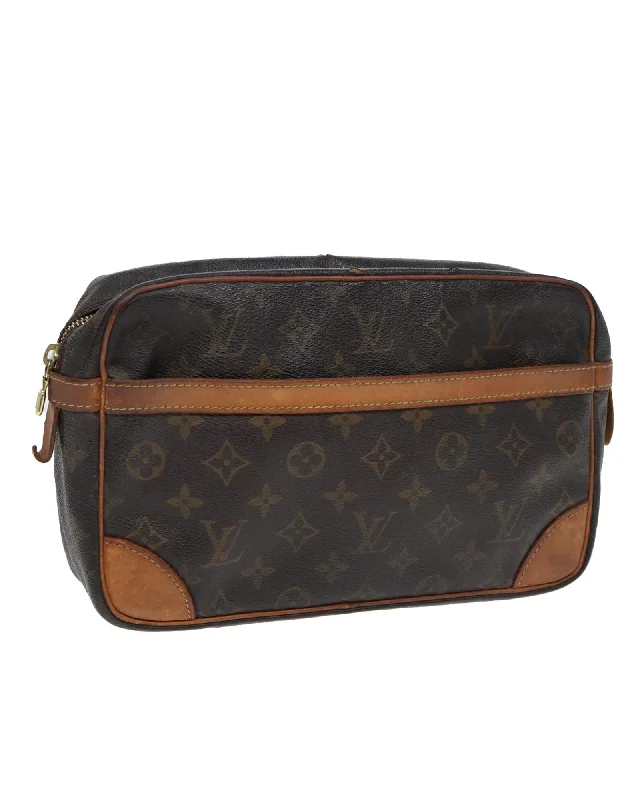 Monogram Compiegne 28 Clutch Bag with Authentic LV Detailing