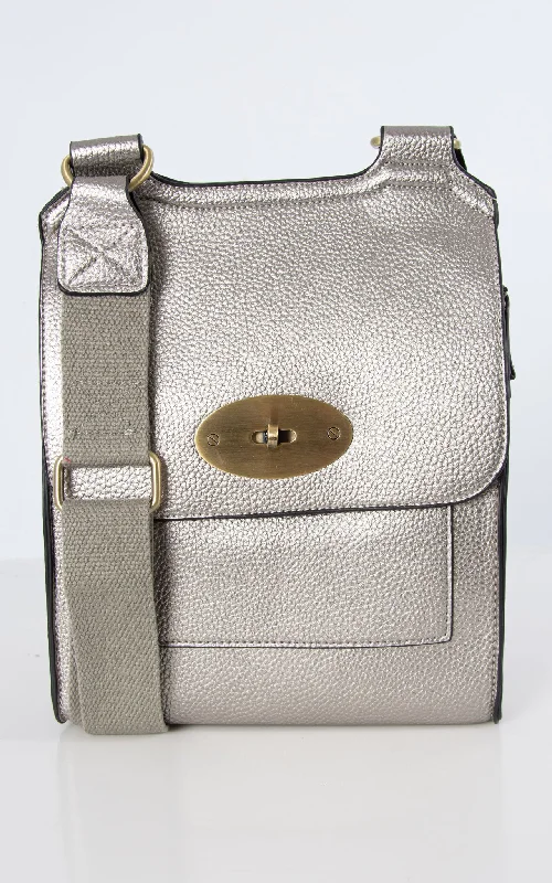 Affordable satchels for men with practical designs for everyday functionality -Messenger Bag | Metallic Grey