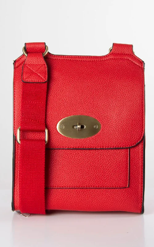 Eco-friendly satchels for men with recycled materials and natural fabrics -Messenger Bag | Red