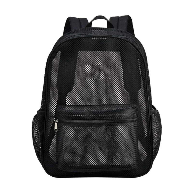 Breathable padded backpack for sweaty summer treks -High Load-bearing Mesh Backpack Transparent And Simple