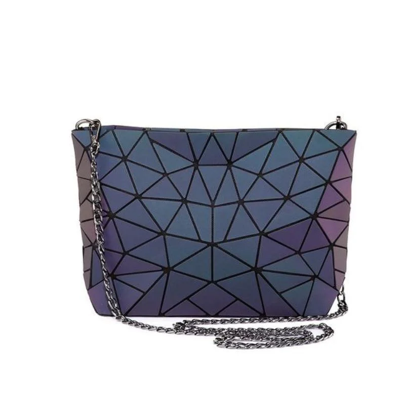 Quilted sling crossbody bags for stylish carry -Geometric & luminous color bag