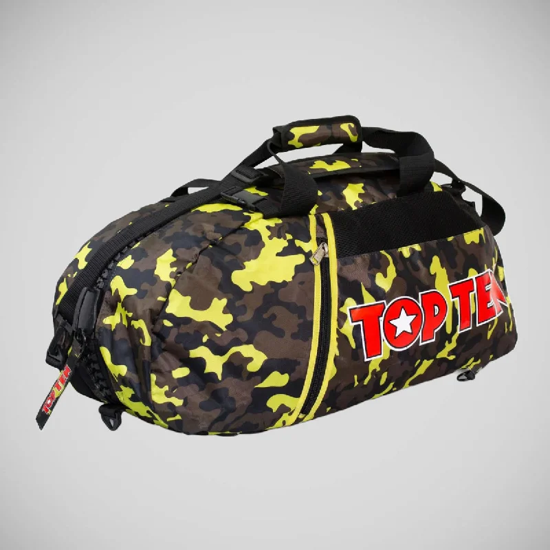 Affordable student backpack for heavy school books -Top Ten Sportbag-Backpack Yellow/Camo